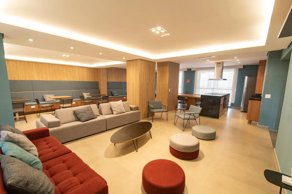 Lounge e copa das áreas comuns